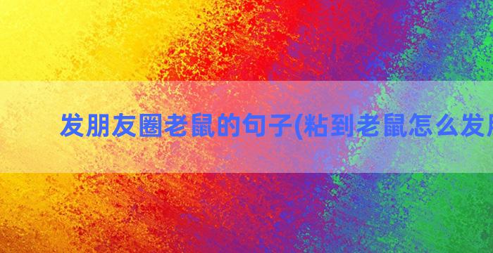 发朋友圈老鼠的句子(粘到老鼠怎么发朋友圈)