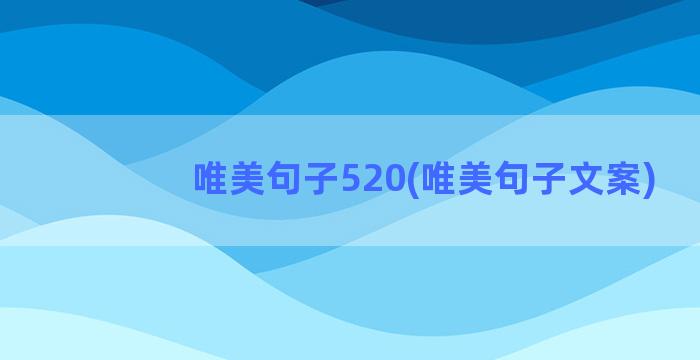 唯美句子520(唯美句子文案)