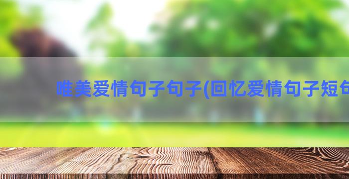 唯美爱情句子句子(回忆爱情句子短句子)